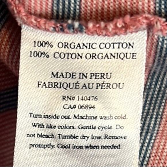 Faherty Mens Isle Polo Shirt PInk Blue Stripe Organic Cotton XL Coastal Preppy - Picture 9 of 9